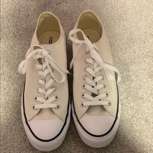 Converse Off- White Canvas Sneakers - size 10(men)/ 12(women)